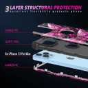 Miqala for iPhone 13 Pro Max Case,Glow in The Dark Three Layer Heavy Duty Shockproof Full Body Protection Hard Plastic Bumper+Soft Silicone Case for Apple iPhone 13 Pro Max 6.7 inch,Black/Red