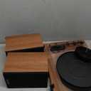Record Player Vinyl Bluetooth Turntable with 36 Watt Stereo Bookshelf Speakers, Hi-Fi System with Magnetic Cartridge, USB Recording and Auto Stop (Brown)
