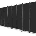 MAYOLIAH 8-Panel Black Room Divider 6ft Tall Folding Privacy Screen Portable Office Partition 160" W X 72" H
