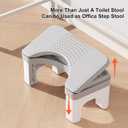 Foldable Toilet Stool Squat Adult, 7" Height Adjustable Poop Stool for Bathroom, Portable Squatting Potty Toilet Step Stools for Adults, Ergonomic Foot Stools for Travel, Gray
