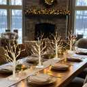 PABIPABI Lighted Birch Tree, Christmas Tree with 24 LED Lights, Tabletop Centerpiece Artificial Tree Lights with Timer for Home Office Bedroom Wedding - Set of 4 (1ft 10in (4 Pack))