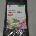 10 Pack Premium Disposable Plastic Tablecloth 84" Round Table Cover for Birthdays Weddings Christmas Anniversary Buffet Table (Black)