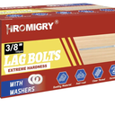 3/8" x 4" Lag Bolts (100 PCS) 3/8 inch Lag Screws for Wood, Heavy Duty Hex Head with Washers, Zinc Plated
