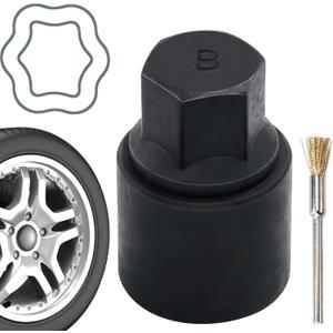 B-Wheel Locking Lug Nut Key Compatible with Toyota Lexus, Tacoma, Chrome Wheel Lock Nuts Socket Adapter, Anti-Theft Lugnut Removal Tool, Tire Nut Removal Tools
