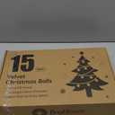 Brightown 15 Pcs Light Blue Velvet Christmas Balls, 3.15 Inch Velvet Ornaments for Christmas Tree, Christma Tree Flocked Ornaments Balls for Family Holiday Wedding Party Xmas Hanging Decoration