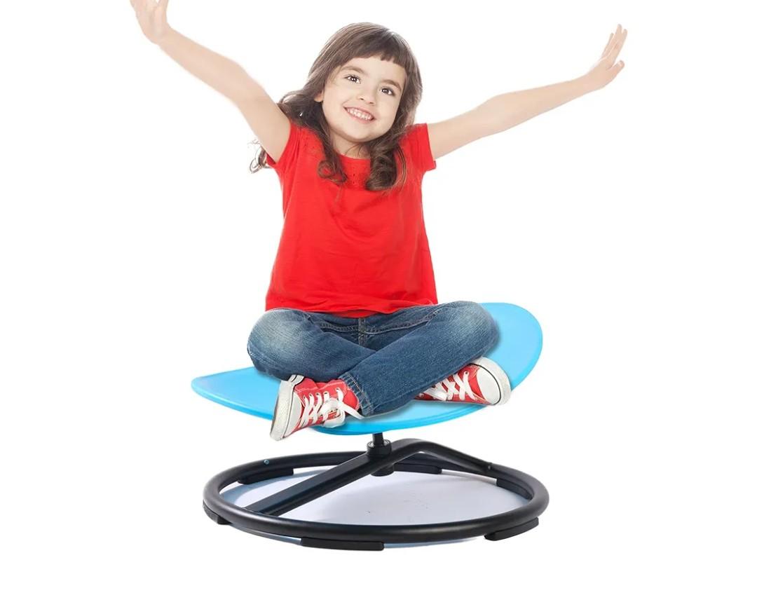 Fanboxk Autism Kids Swivel Chair,Spinning Chair for Autistic Kids & ADHD Children,Children Training Body Coordination Autism Sensory Products for Ages 3 Years and UP(Blue)