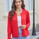 Yekaty Cardigan Sweaters for Women Knit Casual Soft Long Sleeve Open Front Cardigan(Large, Red) (L)