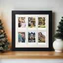 Polaroid Picture Frame Collage for 2x3 Instax Mini Film - 6 Openings, Black Photo Wall Display (black, 10×10)