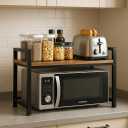 2-Tier Heavy Duty Microwave Stand, Carbon Steel Kitchen Shelf Countertop Organizer, Holds Up to 200 lbs, Space Saving Microwave Oven Rack for Kitchen Storage, Fits Most Microwaves (20.5" Width), 20.5*13.8*17.3in