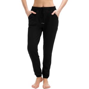Walifrey Womens Joggers with Pockets, Drawstring Sweatpants Women for Lounging Jogging Gym and Workout Black, 1 Pack Black S