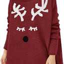 Imily Bela Ugly Christmas Sweater for Women Oversized Turtleneck Long Batwing Sleeve Knitted Cozy Pullover Sweaters (M, Wine Red)