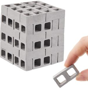 Civaner 50 Pcs Miniature 1/12 Scale Mini Bricks Concrete Tiny Dollhouse Accessories for Kitchen Garden Landscaping Model Architect Buildings DIY Construction Office Desk Toys Supplies (Gray-Square)