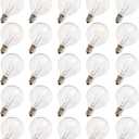 G40 Replacement Light Bulbs, 120V 5W Clear Globe Bulb, E12 C7 Candelabra Base, 1.5 Inch Glass Incandescent Bulbs for Indoor Outdoor Patio String Lights, Warm White -25 Pack