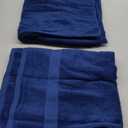 Infinitee Xclusives Luxury Bath Sheets Towels  2 Pack 600 GSM (35X70 Inches) 100% Ring Spun Cotton Large Bath Towels for Bathroom (Tranquil Navy, Bath Sheet Pack of 2)