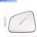 TOP-VIGOR 1-Pack Driver Side Heated Mirror Glass Compatible with 2013 2014 2015 2016 Buick Encore, 2015 2016 2017 2018 2019 2020 Chevrolet Chevy Trax, Left Side Mirror with Backing Plate, 94564035