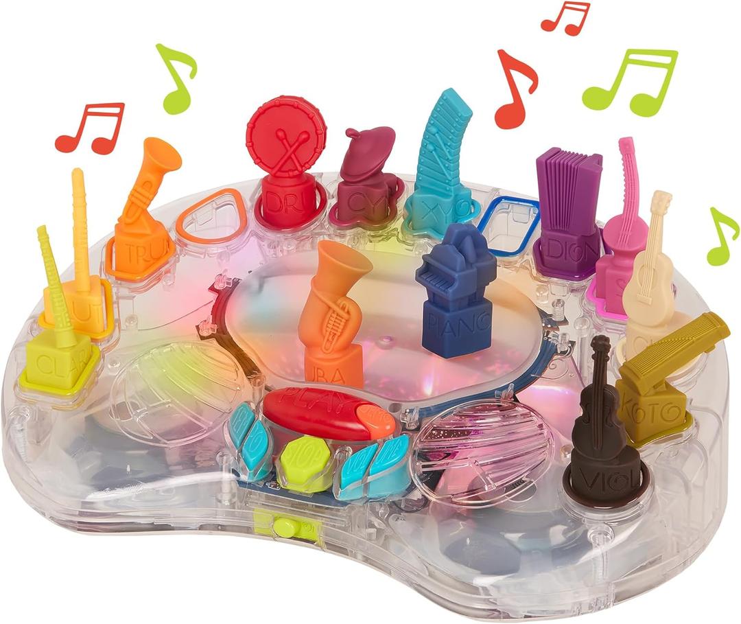B. toys  B. Symphony Musical Toy Orchestra for 3+ Years  13 Musical Instruments for Classical Music for Babies and Toddlers  Interactive Kids Music Toys with Lights and 15 Songs