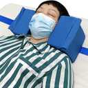 AOSSA Neck Stabilizer Pillow for Sleeping Upright, Head Cradle Pillow, After Surgery Positioning Pillows for Adults Elderly, Bedridden Neck Support Wedge for Bed, Head Positioner, Face Up Pillow (Blue)