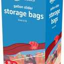 Amazon Basics Slider Gallon Food Storage Bags, BPA Free, Stand-Up Bottom, Easy to Fill, 90 Count