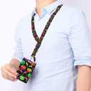 ID Badge Holder with Retractable and Detachable Lanyard, Cute Badge Reel Breakaway Lanyard with Carabiner Clip for Women, Teachers, Nurses, Perfect Work and Office(Colourful Haloween Pumpkins)