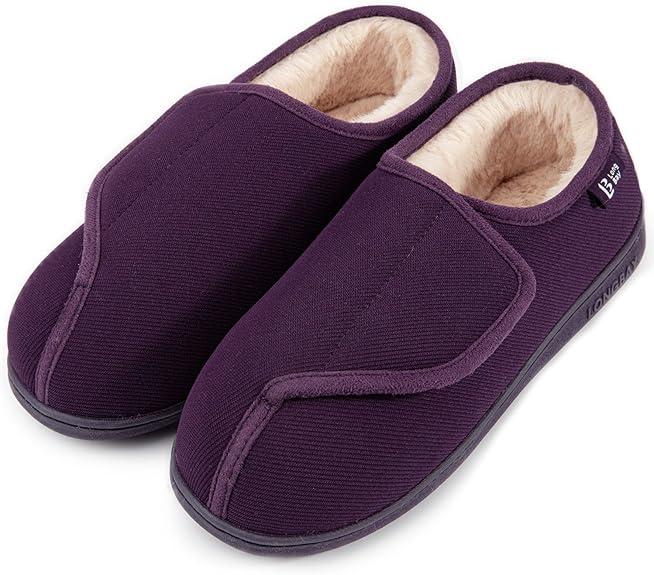 LongBay Womens House Slippers with Warm Furry Winter Diabetic Shoes Wide Width Non Slip for Elderly Orthopedic Neuropathy Indoor Outdoor 11 LongBay Womens House Slippers with Warm Furry Winter Diabetic Shoes Wide Width Non Slip for Elderly Orthopedic Neuropathy Indoor Outdoor 11