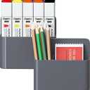 Mabrasse 2p Magnetic Dry Erase Marker Holder,Pen and Eraser Holder for Whiteboard, Magnet Pencil Cup Utility Storage Organizer for Office, Refrigerator, Locker and Metal Cabinets, Grey