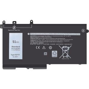 93FTF Laptop Battery for Dell Precision 15 3520 3530 Latitude 5280 5288 5480 5580 5590 5490 5488 5491 5495 5591 E5280 E5480 E5580 E5490 E5590 E5290 E5591 E5491 D4CMT 4YFVG NOT 2PC-633XCN 3ICP5/40/99-2