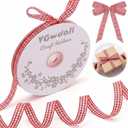 VGOODALL Red Gingham Ribbon, 3/8" x 50Yd Red and White Thin Crafts Ribbon Buffalo Checker Ribbons for Mother's Day, Hair Accessories, Picnic, School and Birthday Gift Wrapping