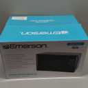 Emerson MW7302B Compact Countertop Microwave Oven with Touch Control, LED Display, 700W, 10 Power Levels, 6 Auto Menus, Glass Turntable and Child Safe Lock, 0.7 Cu., Ft. Black