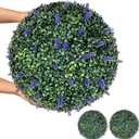 DOPGIB Artificial Plant Topiary Ball: UV-Anti 2 PCS 20 Inch 4-Layer Leaf Faux Boxwood Decorative Balls for Wedding, Balcony, Garden, Backyard and Indoor & Outdoor Greenery Home Décor