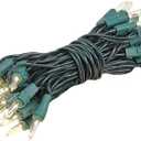 Novelty Lights 13.5 Feet 35 Bulb Clear Mini Light String on Green Wire, Non-Connectable Incandescent Fairy Lights for Bottles and Crafts, 4" Bulb Spacing, 24" Lead, Stackable Fused Plug