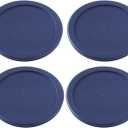 Anchor Hocking Replacement Lids for Glass Food Storage, 1 Cup Round, Navy, Set of 4 (Also Compatible with Pyrex Glass Food Storage)