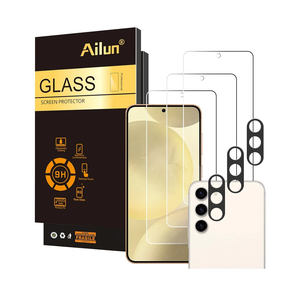 Ailun Screen Protector for Galaxy S24 3 Pack + 3 Pack Camera Lens Tempered Glass Fingerprint Unlock Compatible 0.25mm Anti-Scratch Case Friendly Clear - HD