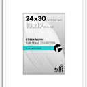 Americanflat 24x30 Poster Frame - Matted to 13x19 - Slim Molding - White, 24x30 with 13x19 Mat