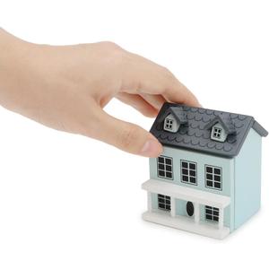 Miniature Cottage for Dollhouse Accessories Desktop Decor Wooden Mini House Storage Decoration Ornament Nice Present for Miniature Lovers (Blue)