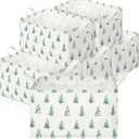 Maxcheck 6 Pcs Large Christmas Storage Basket Foldable Xmas Tree Basket Rectangle Christmas Tree Storage Boxes Bin Fabric Laundry Organizer with Handles for Cloth Toy (White, Green)