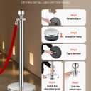 VEVOR Stanchions and Velvet Ropes 8Pcs, Hollow Base with Stainless Steel Post, 4 Red Velvet Ropes and Posts, Crowd Control Barriers Silver Stanchions, Red Carpet Runner Poles for Party Supplies
