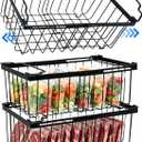 Freezer Organizer Bins fit 5 /9 cu. Ft Chest Freezer (Black-3Pack)