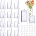 Yungyan 36 Pcs Clear Glass Cylinder Vase Floating Candles Set for Centerpieces Decorative Floating Candle Holder Tall Clear Flowers Vase for Table Party Event Wedding Home Decor (4/6/8 Inch Tall)