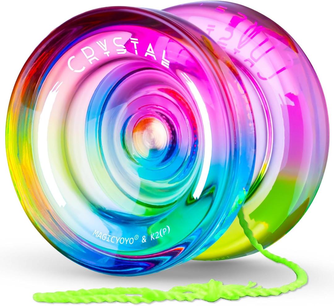 MAGICYOYO K2 Responsive Yoyo for Kids 8-12, Professional Yo yo for Beginners, Plastic Dual Function Yo-Yo with 12 Yoyo Strings, Yo-yos Case Bag + Yoyos Accessory Kit (Blue Pink Yellow Gradient)