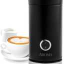 Stainless Steel Milk Frother, Waterproof & Fully Dishwasher Safe, 4 Modes for Hot/Cold Foam, Latte, Cappuccino, One-Touch Operation, Ergonomic Grip, Compact Coffee Maker