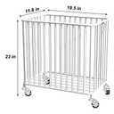 Laundry Basket with Wheels,Large-size Metal Rolling Laundry Organizer Basket Cart,Clothes or Linen Storage Organizer Bin for Living Room,Bathroom,Closet or Children Bedroom,White