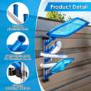 Swimming Pool Accessories Holder, Pool Cleaning Accessory Organizer and Holder Rack, Pool Tool Organizer Storage Rack for Poles, Skimmers, Leaf Rakes, Nets, Brushes, Vacuum Hose