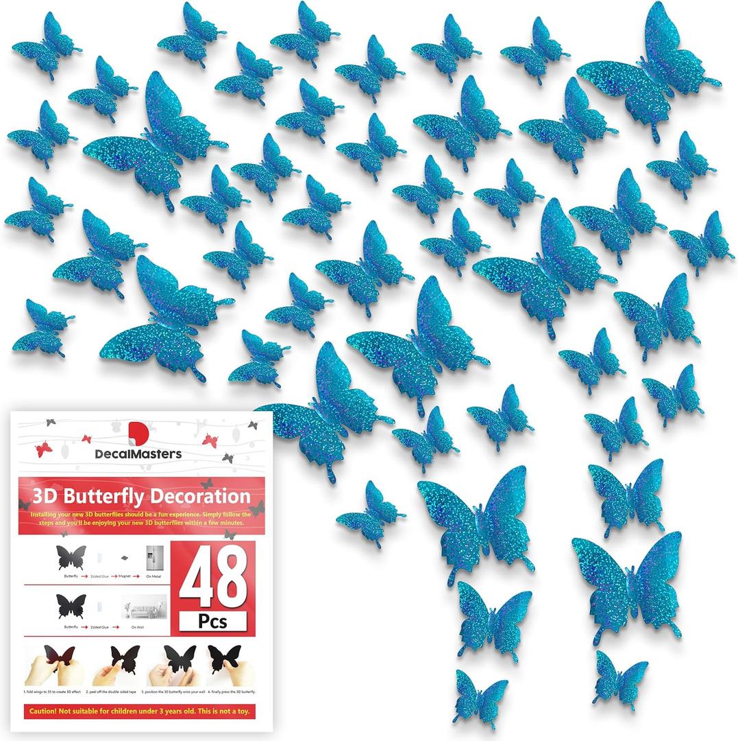 Butterfly (48, Blue Glitter)