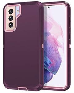I-HONVA for Galaxy S21 Plus 5G Case Shockproof Dust/Drop Proof 3-Layer Full Body Protection [Without Screen Protector] Rugged Heavy Duty Cover Case for Samsung Galaxy S21+ 6.7,Purple/Green