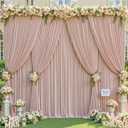 16x10FT Nude Backdrop Curtains for Wedding Parties, Wrinkle Free Polyester Photography Backdrop Drapes for Wedding Baby Shower Birthday Parties Stage Background Stand Decorations 4x10ft,4 Panels