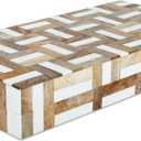 Handicrafts Home White Decorative Box with Lid Marquet Resin Inlay & Wood Decorative Boxes for Home Decor, Decor, Storage Box for Jewellery & Keys White Brown Neutral Decorative Storage Box- 12x6x2
