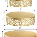 Hedume 3 Pack Cake Stand, Round Metal Cake Stands, 8" 10" 12" Dessert Display Cupcake Stands, Wedding Brithday Party Celebration Dessert Cake Display Plates-Gold