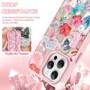 OOK Case for iPhone 16 Pro Max [Compatible with MagSafe], Luxury Gilded 3D Textured Pink Coastal Beach Ocean Sea Shell Floral Collage Frosted Shockproof for Women Girls Magnetic Phone Cover