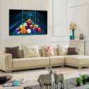 KREATIVE ARTS Large 3 Pieces Canvas Prints Cool Billiards Ball Pool Snooker Printed Painting Canvas Wall Art Picture Home Décor for Bar Art Stretched and Framed Ready to Hang 16x32inchx3pcs