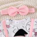 Newborn Halloween Baby Girl Outfit Ruffle Sleeve Romper Dress Suspender Jumpsuit Fall Winter Clothes (0-3 Months, Ghost Pink)